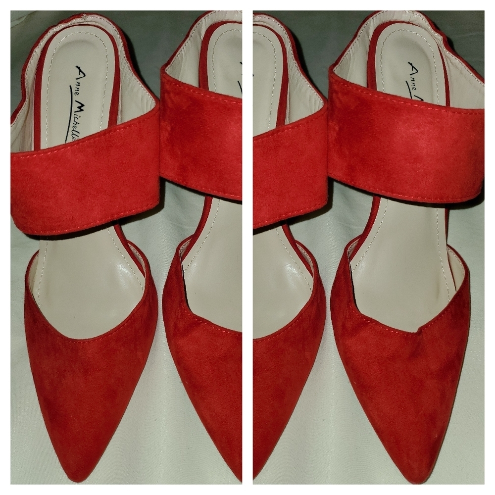BRAND NEW red mules